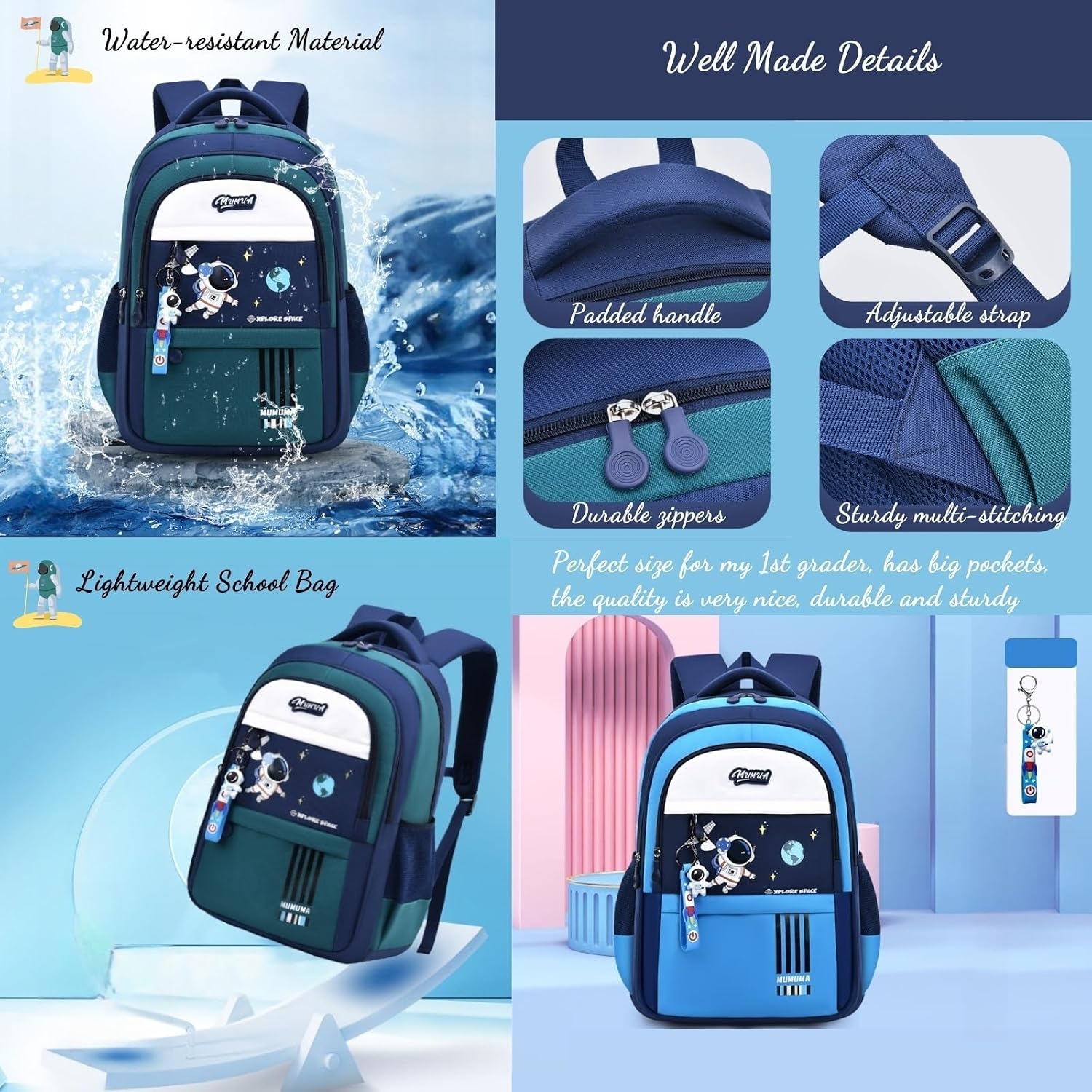 Astronaut School Backpack Set with Lunch Bag and Pencil Case