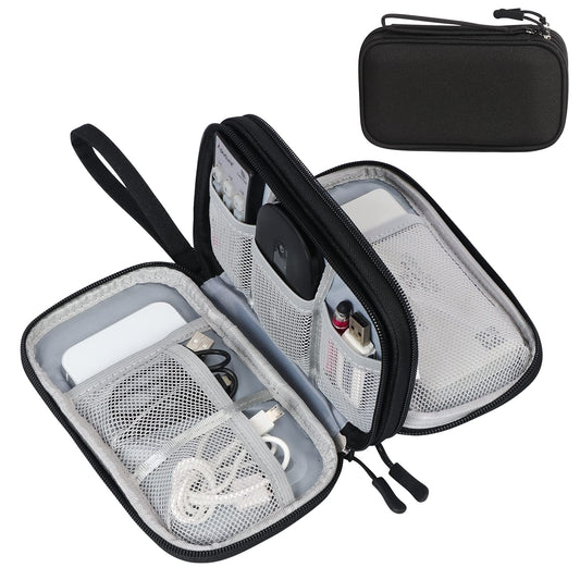 Portable Electronics Organizer Travel Case – Waterproof Cable Organizer Bag for Chargers, USB Cables, Earbuds & Tech Accessories