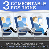 Airplane Footrest Travel Foot Hammock Adjustable Leg Support with Memory Foam Comfort, Foldable Portable Flight Foot Sling for Long Trips – Black