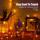 39FT Orange Halloween String Lights – 100 LED Plug-in Twinkle Lights with 8 Modes & Extendable Design for Outdoor Décor