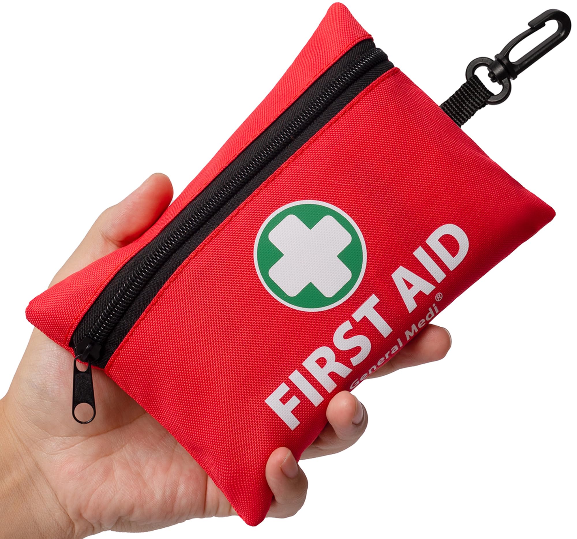Mini First Aid Kit (110 Pieces) – Compact Emergency Medical Kit for Travel, Home & Outdoor Use (Red)