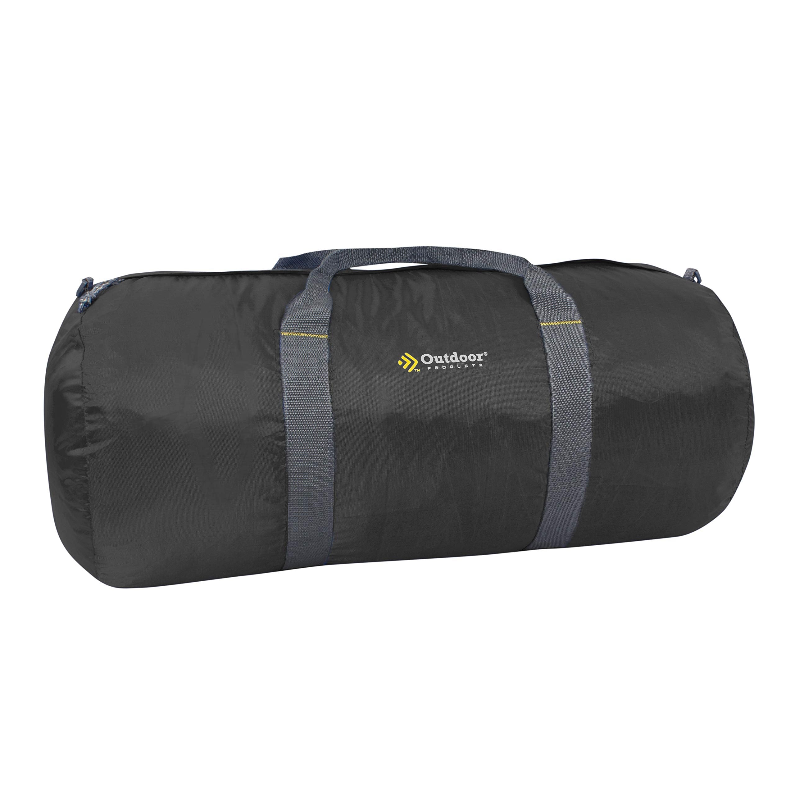 Outdoor Products Deluxe Duffel Bag – Water-Resistant Barrel-Style Gym, Travel & Camping Duffle (Black)