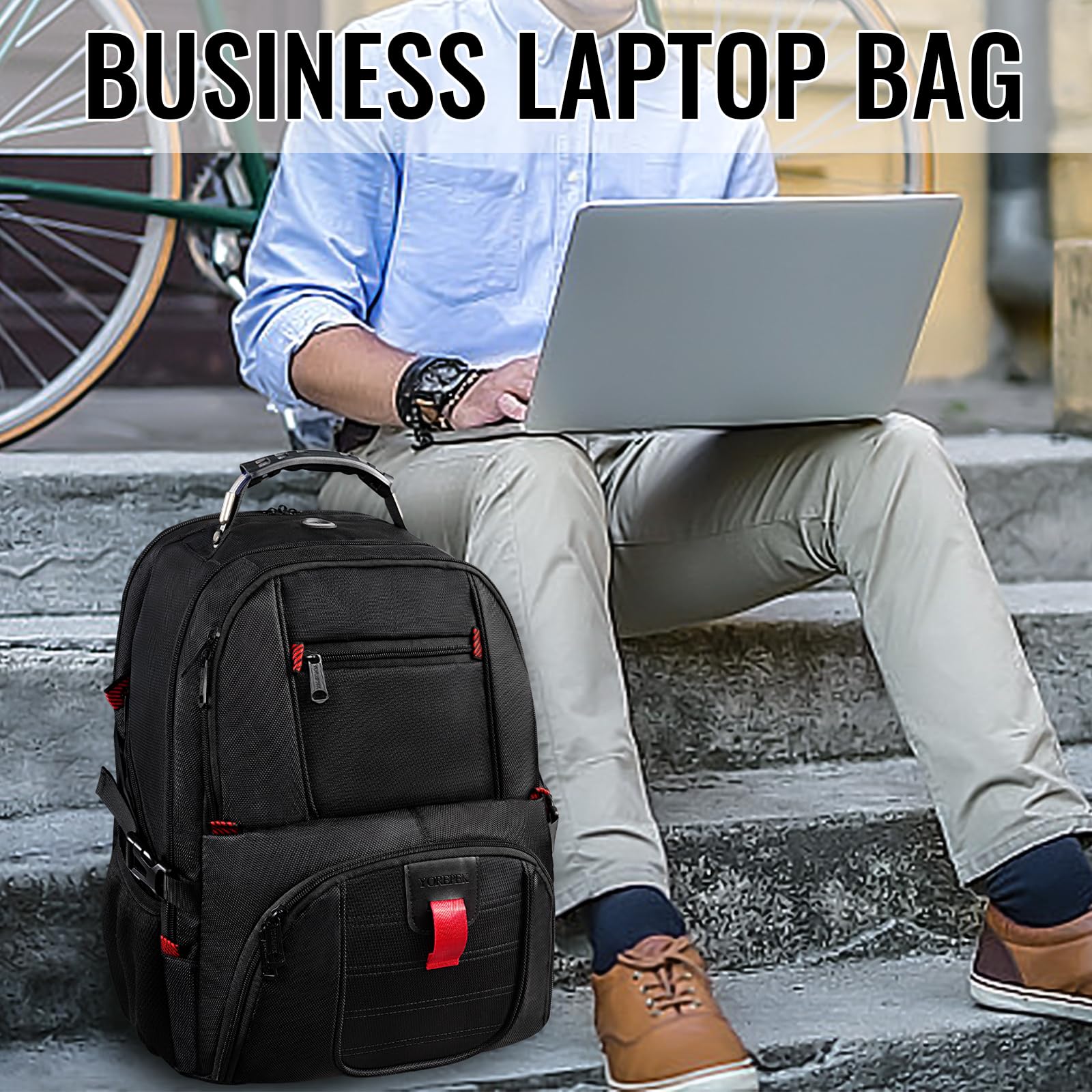 Extra-Large 17″ Travel Laptop Backpack with USB Charging – TSA-Approved Business & Airline-Ready Backpack