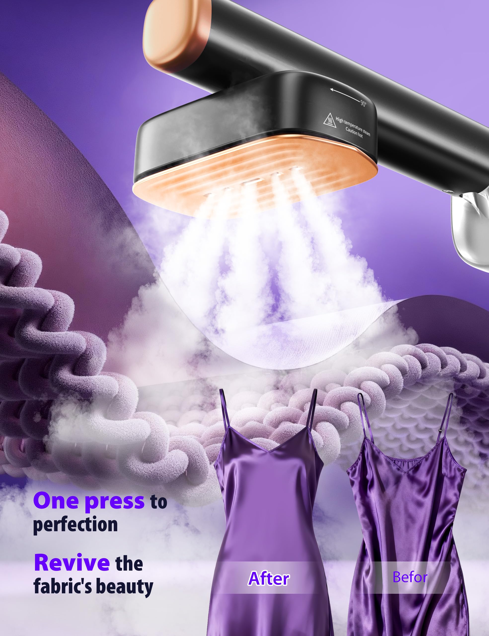 Sundu 2-in-1 Handheld Garment Steamer Iron 1200W with Touch Control and Rotating Steam Head Portable Design