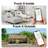 Smart Bluetooth Tracker Tag Compatible with Apple Find My & Google Find Hub, Waterproof Item Locator with Sound Alert – White