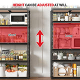 REIBII 5-Tier Heavy Duty Metal Storage Shelves 2-Pack – 2400 lbs Adjustable Garage & Warehouse Shelving System