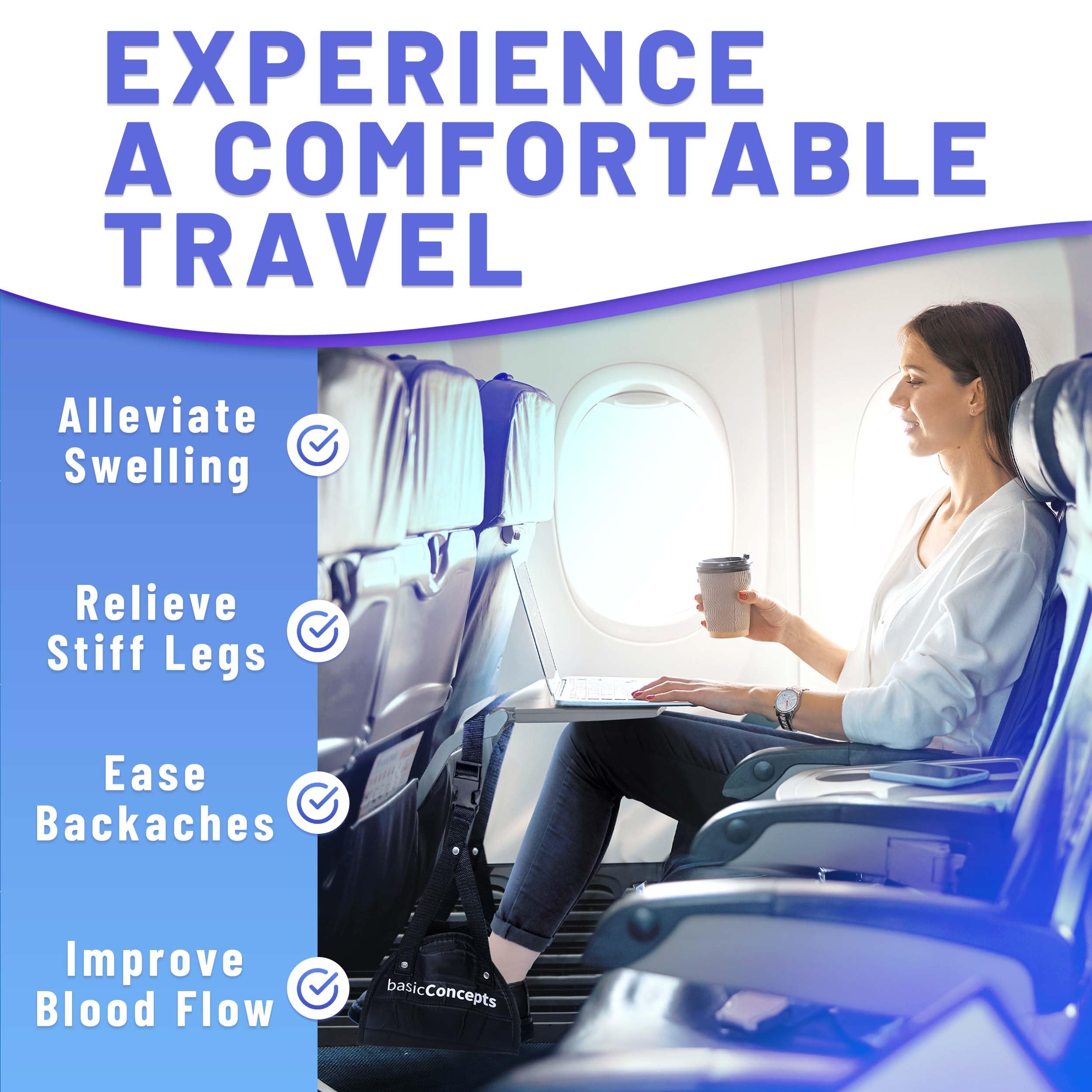 Airplane Footrest Hammock – Adjustable Travel Foot Sling for Flights, Trains & Long Trips