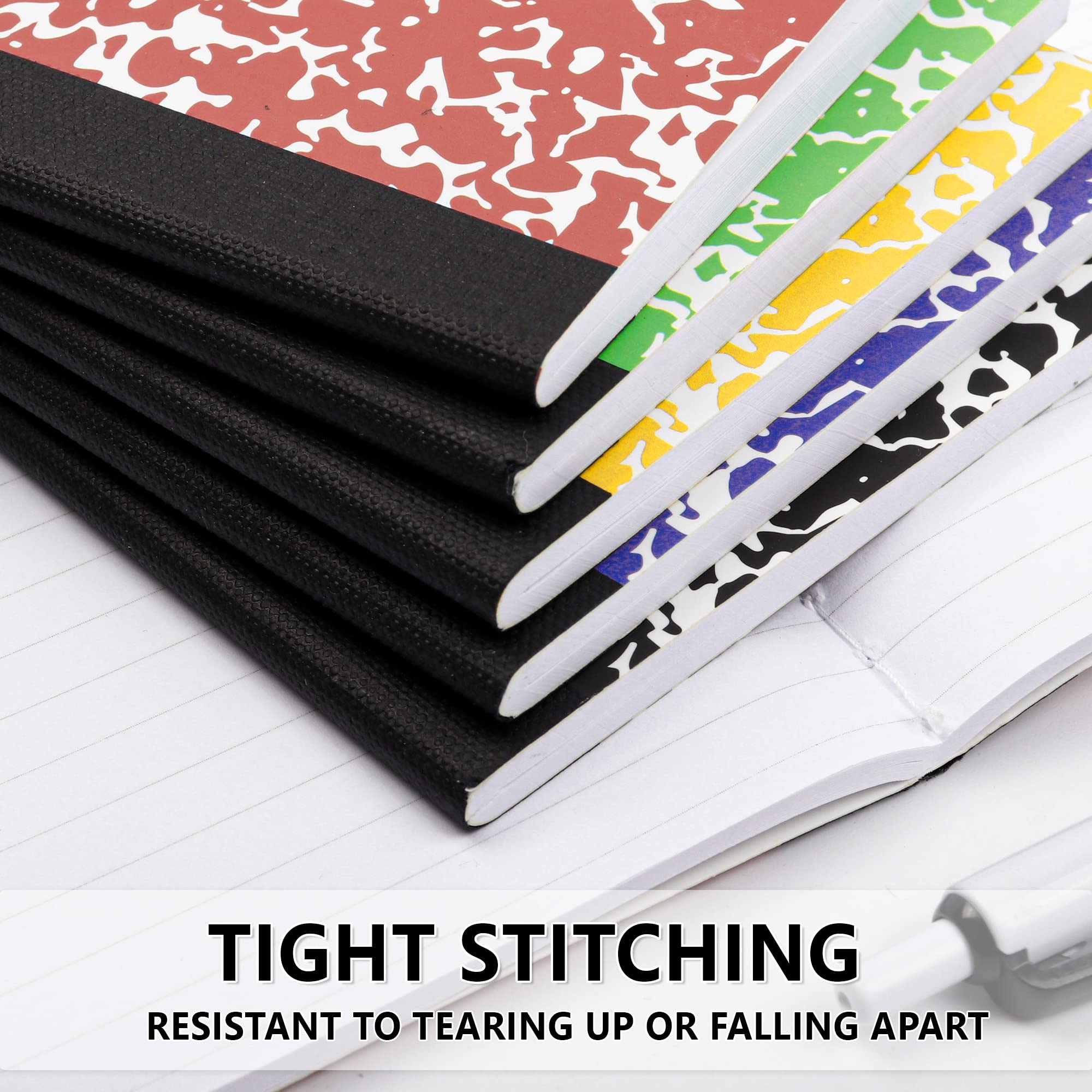 Feela Mini Composition Notebooks – 70 Pack Pocket Size Lined Journals in 5 Solid Colors (4.5” x 3.25”)