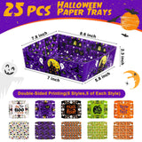 25-Pack Halloween Paper Bowls – Disposable Snack & Treat Holders (Pumpkin, Ghost & Skeleton Designs)