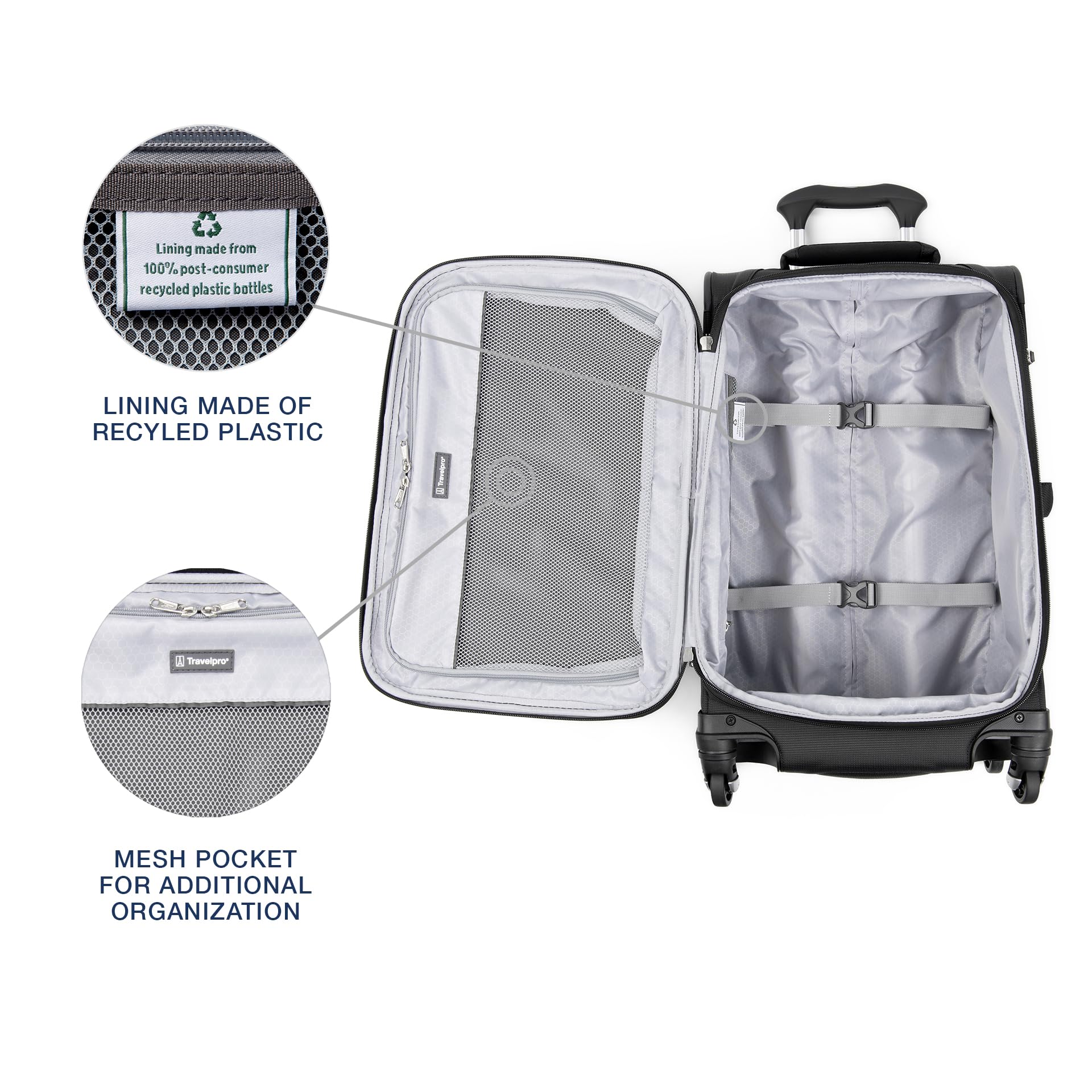 Travelpro Maxlite 5 Softside Expandable Carry-On Luggage 21”, Ultra-Lightweight Spinner Suitcase with 4 Wheels (Black)