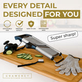 Adjustable Mandoline Vegetable Slicer – Professional Precision Food Slicer with Safety Gloves