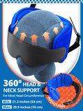 360° Head Support Travel Pillow with Integrated Eye Mask – Compact Airplane Sleep Pillow for Long Flights