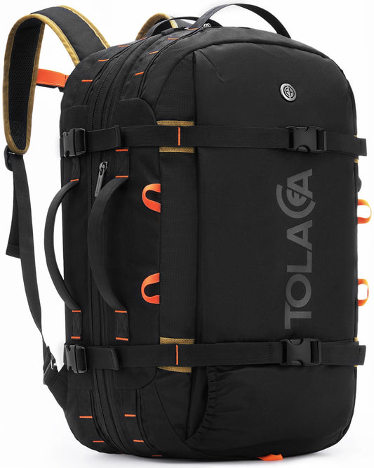 Tolaccea Expandable Carry-On Travel Backpack 40L–50L with TSA-Approved Design and Laptop Compartment