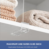 HBLIFE Clear Shelf Dividers (6-Pack) – Acrylic Closet & Purse Organizer for Shelves, Wardrobes & Pantries