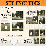 Vintage Ghost Wall Art Set – 12PCS Cute & Spooky Halloween Prints for Aesthetic Home Décor (Unframed)