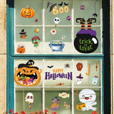 9 Sheets Halloween Window Clings Cute Window Stickers for Home Party Supplies Halloween Decoration with Pumpkin Bat Ghosts Witch for Home/Office/School Windows