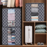 Large Capacity Clothes Storage Bag (100L) – Breathable Fabric Organizer with Clear Window & Reinforced Handles