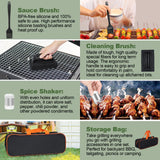 18-Piece BBQ Griddle Accessories Set – Stainless Steel Flat Top Grill Tools (Black)