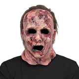 Bloody Zombie Mask – Realistic Red Latex Horror Mask with Scars & Brown Hair 🧟‍♂️🔥