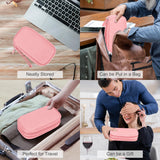 Portable Electronics Organizer Travel Case Double Layer Waterproof Cable Storage Bag Pink