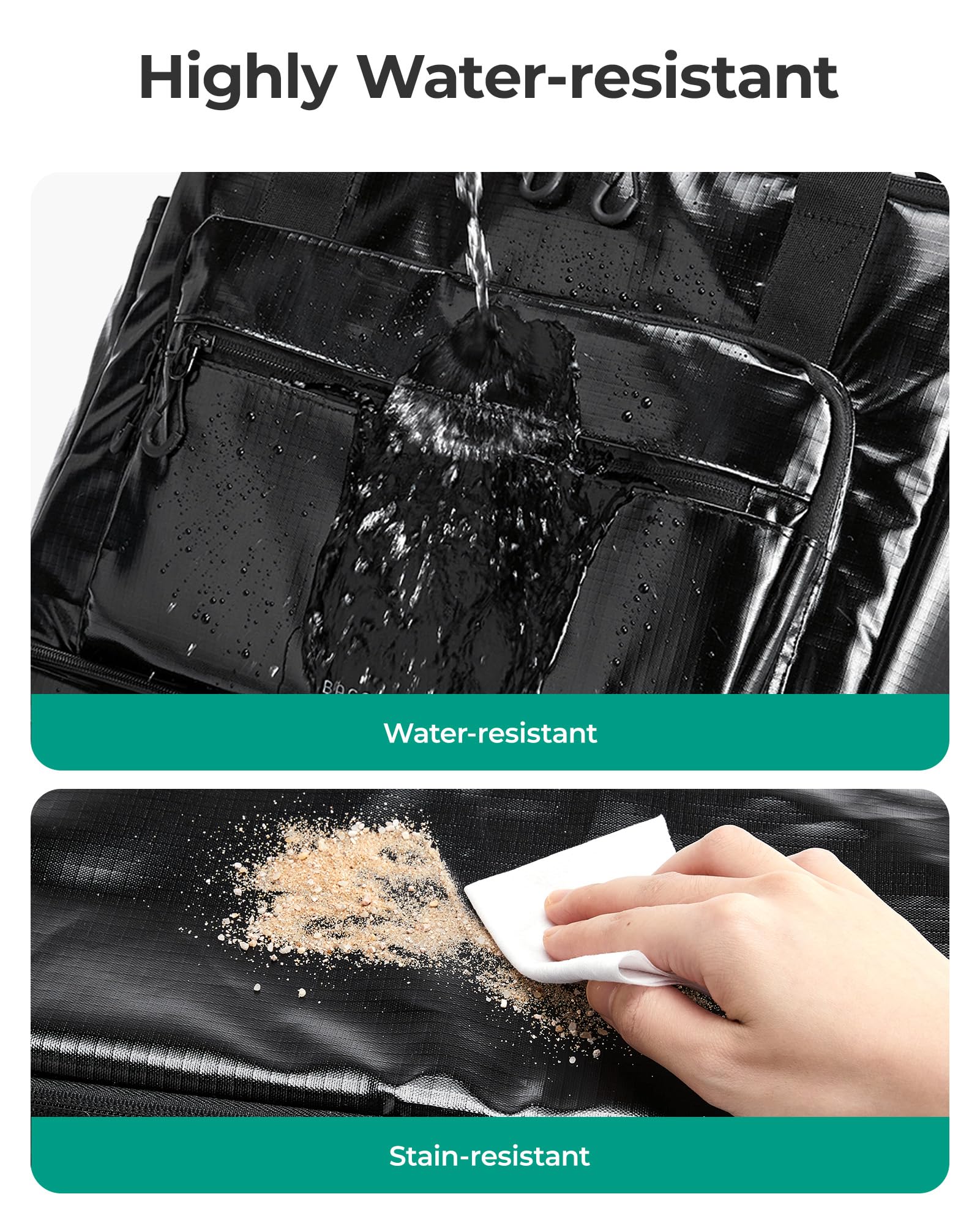 Bagsmart 3-in-1 Expandable Rolling Duffle Tote 30L–48L with Detachable Wheels – Camel