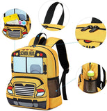 3D School Bus Toddler Backpack Set with Insulated Lunch Bag