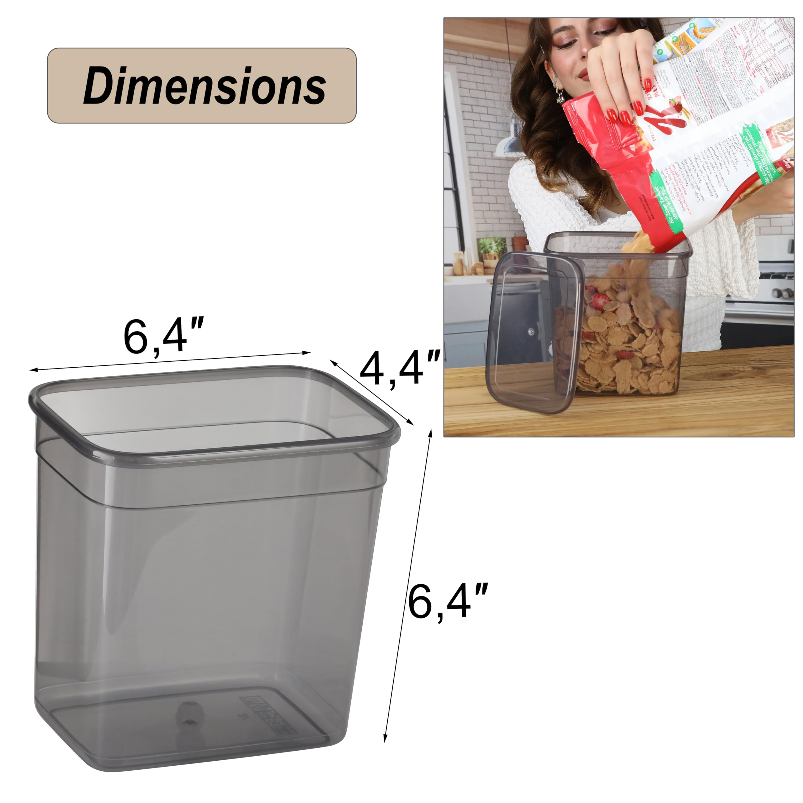 12-Piece Airtight Kitchen Storage Container Set – Stackable BPA-Free Food Canisters for Pantry Organization (Black)