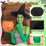 Green & Pink Witch Costume Accessory Set – Glitter Crown, Star Wand, Witch Hat & Gloves 💚🌸✨
