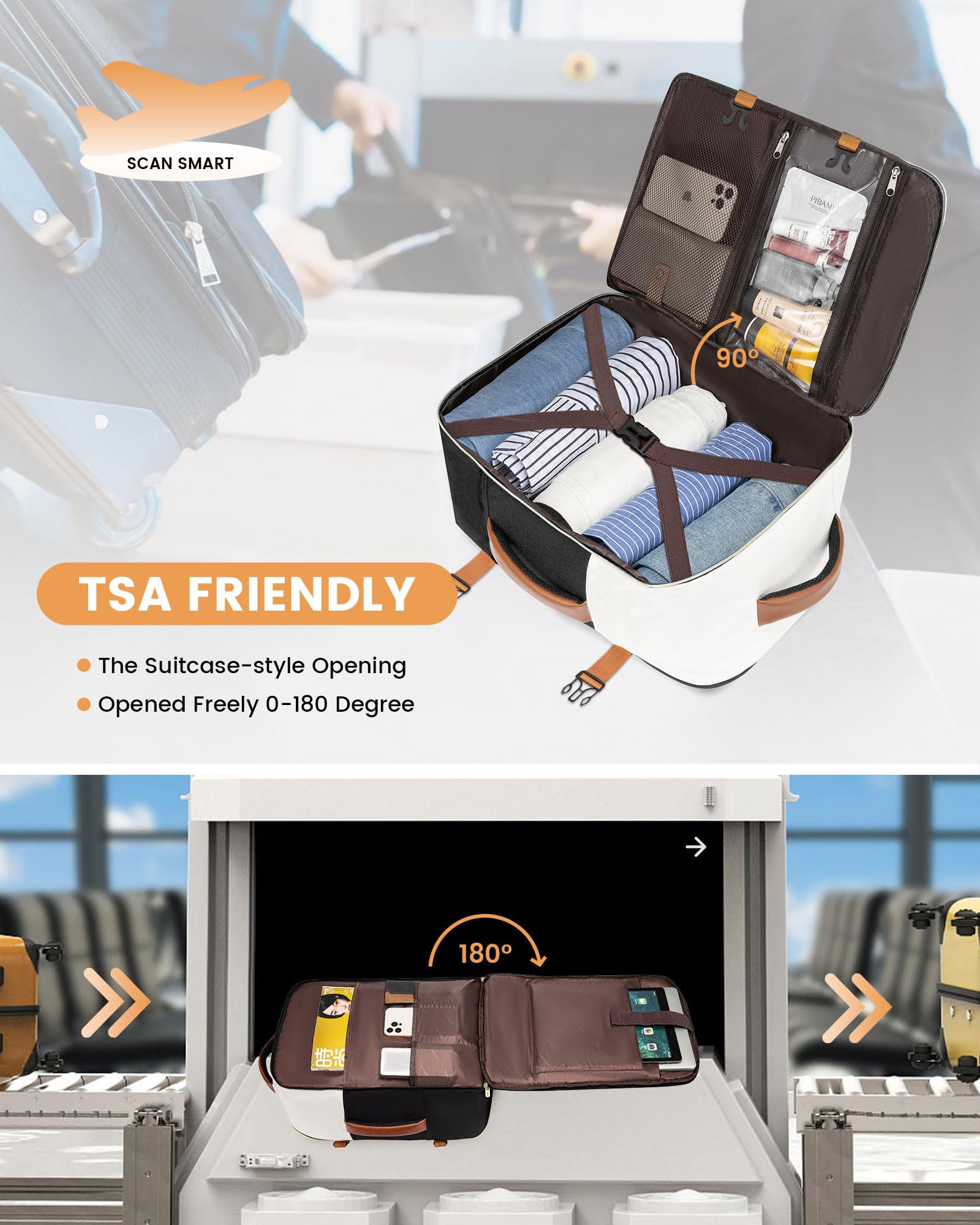 40L Carry-On Travel Backpack for Women – Airline Approved Laptop Backpack with Packing Cubes, TSA Opening & Anti-Theft Pocket
