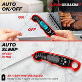Instant Read Digital Food Thermometer – Waterproof Meat Thermometer with Backlit Display