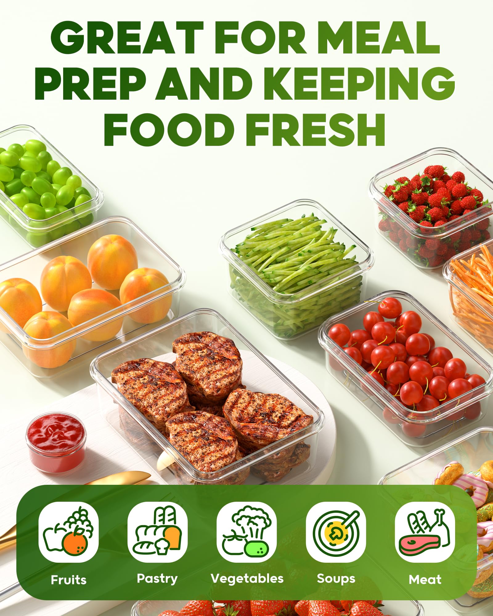 Food Storage Containers with Lids – 60-Piece BPA-Free Leakproof Meal Prep Set with Labels & Pen
