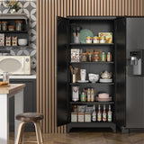 Tall Steel Storage Cabinet with Adjustable Shelves – Heavy-Duty Pantry & Utility Organizer for Home and Garage