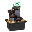 Rainbow LED Tabletop Waterfall Fountain with Crystal Ball – Indoor Zen Decor (Brown/Black)