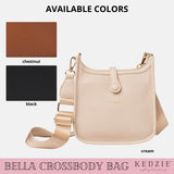 Kedzie Bella Vegan Leather Crossbody Bag for Women – Minimalist Adjustable Strap Everyday Purse (Cream)