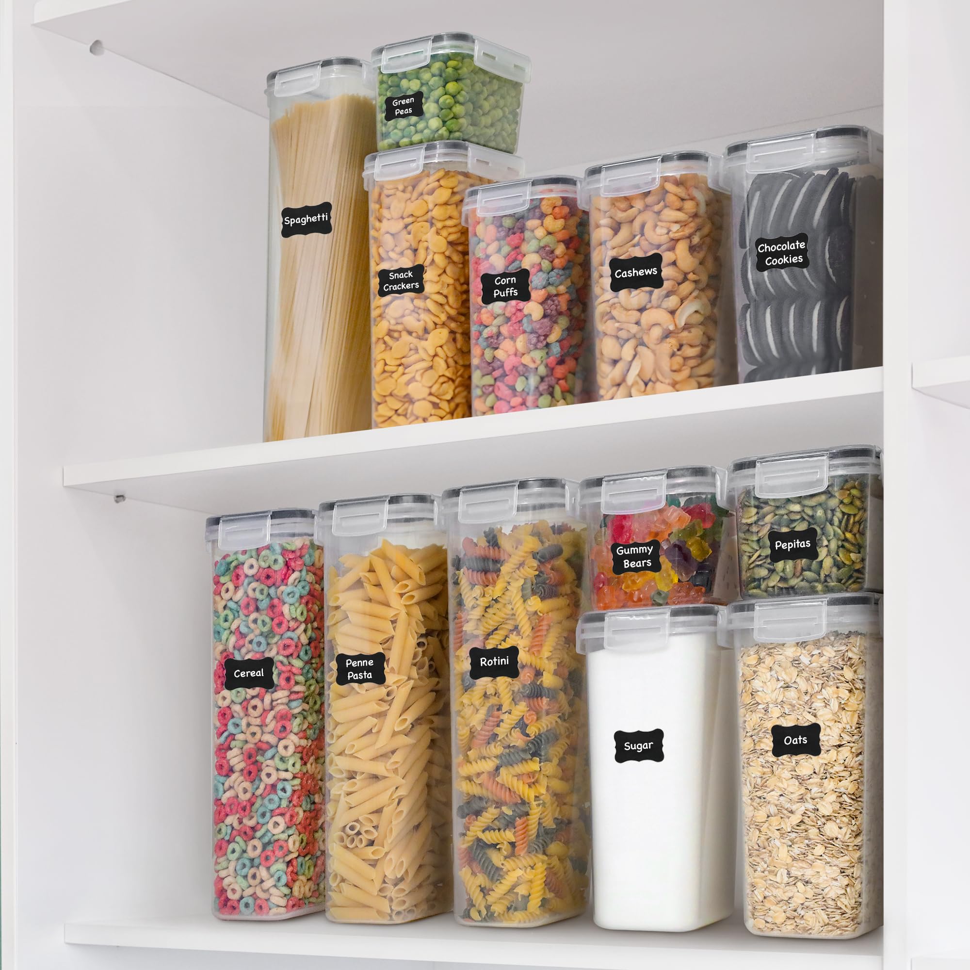 48-Piece Airtight Food Storage Containers Set – BPA-Free Stackable Pantry Organizers