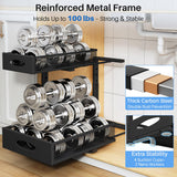 Extra-Large 2-Tier Under Sink Organizer (2-Pack) – Heavy-Duty Mesh Pull-Out Drawers for Framed & Frameless Cabinets, Black