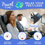 Airplane Footrest Travel Foot Hammock Adjustable Leg Support with Memory Foam Comfort, Foldable Portable Flight Foot Sling for Long Trips – Black
