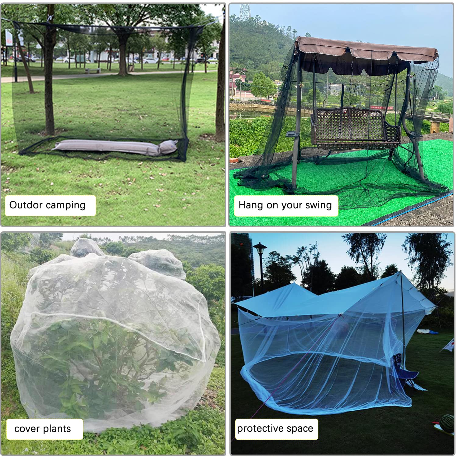 Gothic Black Bed Canopy – 4-Post Mosquito Net for Full, Queen & King Size Beds (Indoor/Outdoor Use)