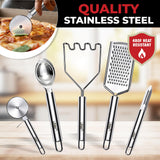 50-Piece Silicone, Stainless Steel & Wood Kitchen Utensil Set – Heat Resistant, Non-Stick Safe (Black)