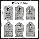 Halloween Tombstones Yard Decorations Set – 6 Stone Grey Plastic Gravestones with Stakes for Outdoor Graveyard Display