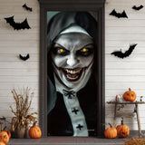 Horror Zombie Nun Door Cover 👻 – 3D Scary Halloween Decoration for Front Door, Wall & Haunted House