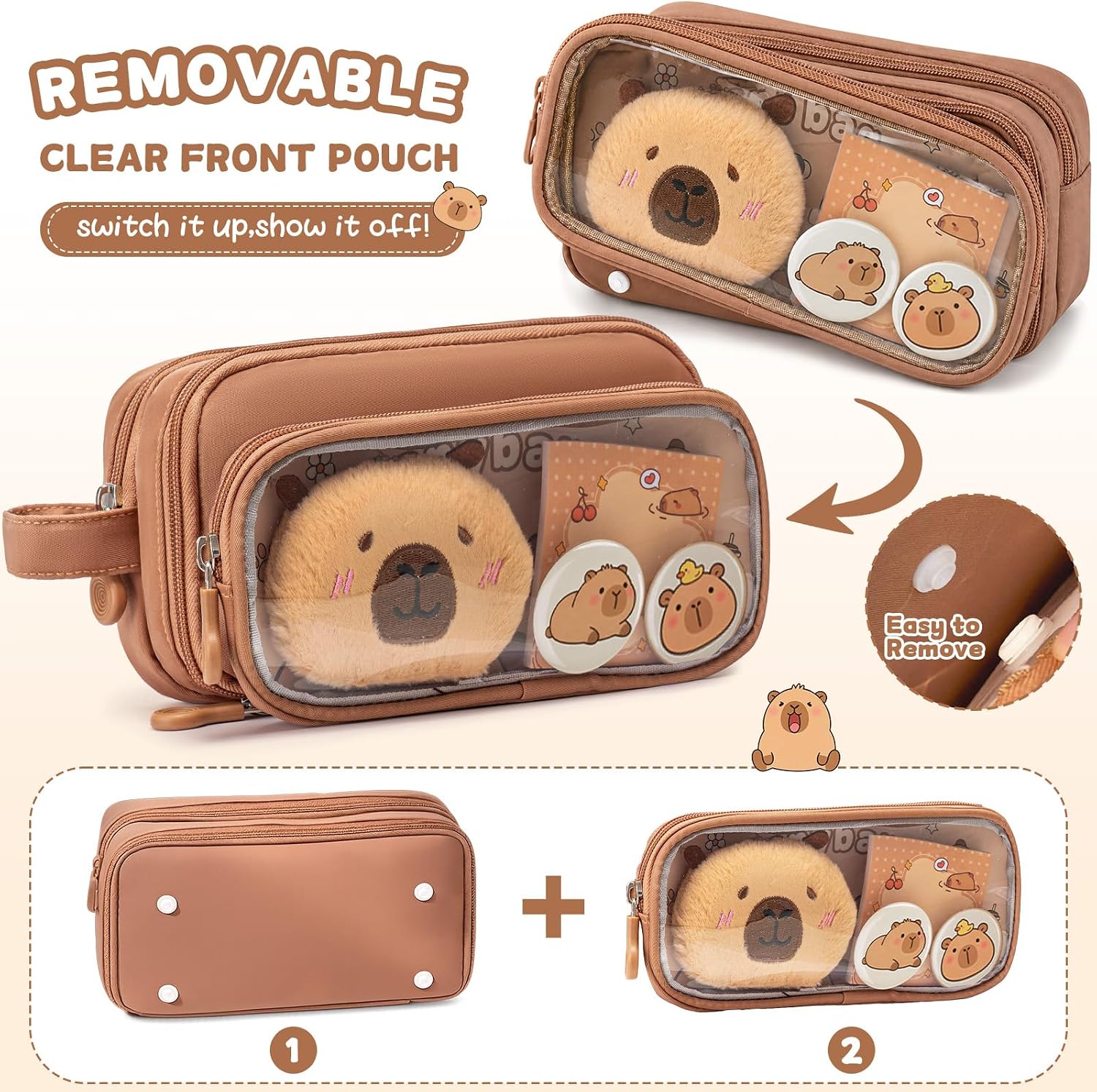 Brown Capybara 92-Piece Stationery Gift Set