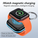 Portable Magnetic Charger for Apple Watch with 1200mAh Battery, Keychain Wireless Power Bank Compatible with Apple Watch Ultra, Series 11–1 & SE