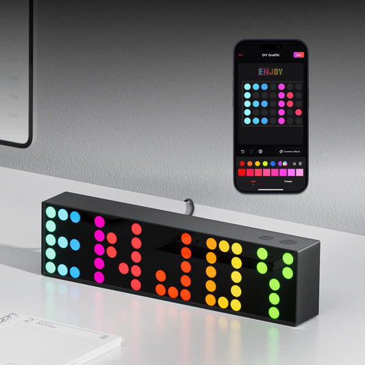 Cube Lite Smart LED Matrix Panel – Music Sync, Emoji Display & 16M Color Ambient Light