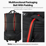 Mixi Expandable Rolling Duffle Bag 120L, Foldable Large-Capacity Travel Bag with Wheels for Men & Women (Black)