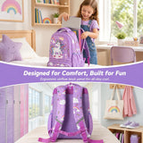 Purple Unicorn School Backpack Set with Lunch Bag