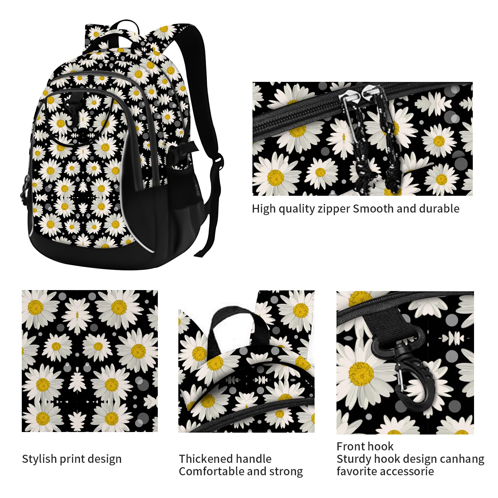 RICKYH Style Lightweight School & Travel Backpack – Multi-Compartment Daypack with Laptop Sleeve (23juhua)