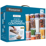 Airtight Pantry Storage Containers Set – 14 Piece Stackable Canisters with Pour Spout Lids, Labels & Scoop