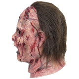 Bloody Zombie Mask – Realistic Red Latex Horror Mask with Scars & Brown Hair 🧟‍♂️🔥