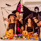 Halloween Party Plates & Tableware Set – 100 Pcs for 25 Guests, Includes Plates, Forks & Napkins – Classic Halloween Colors & Designs